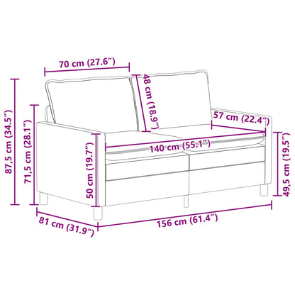Grey Fabric Sofa Set 2 Piece 196x81x87.5cm