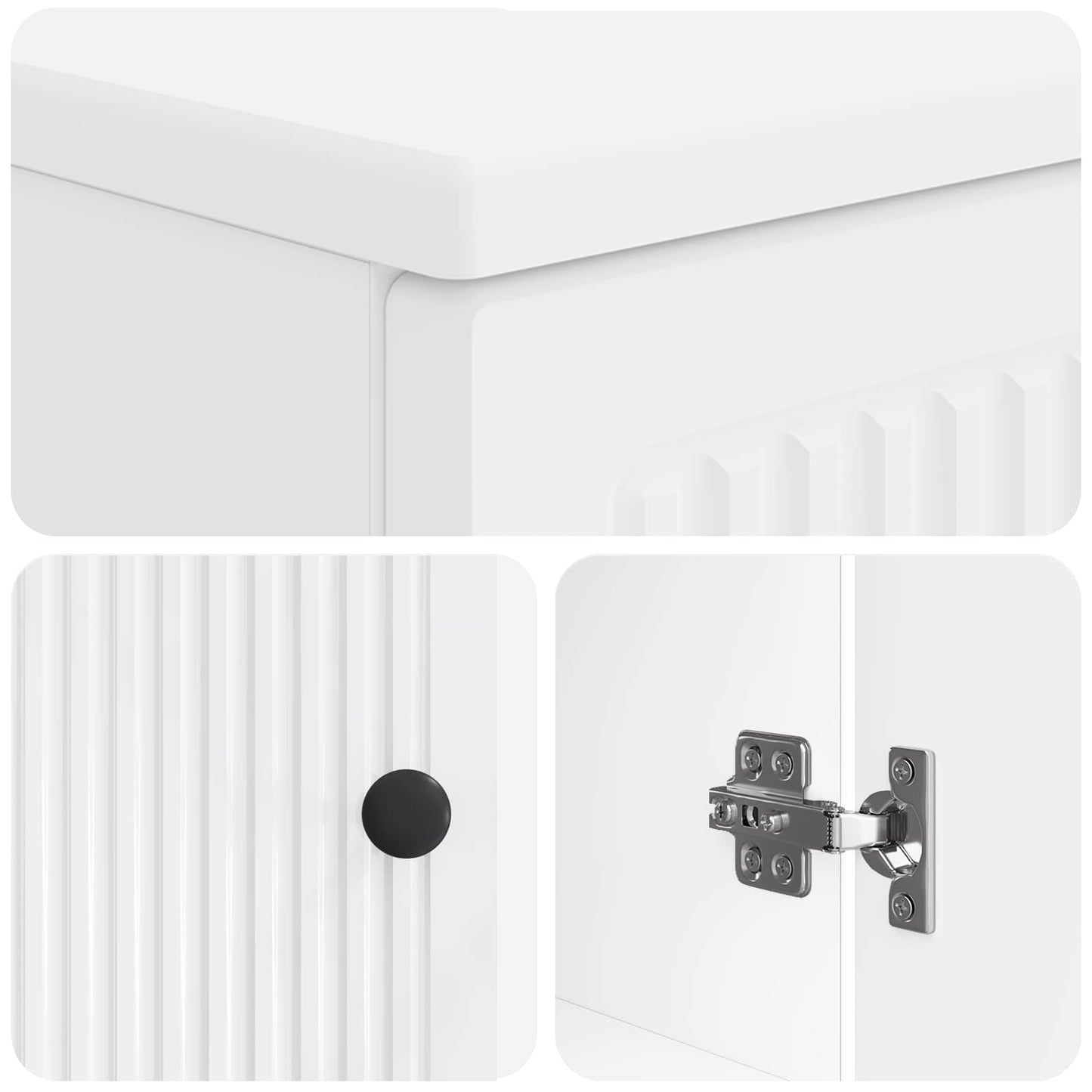 Bathroom Cabinet Set White Engineered Wood 59.5x31.5x59cm