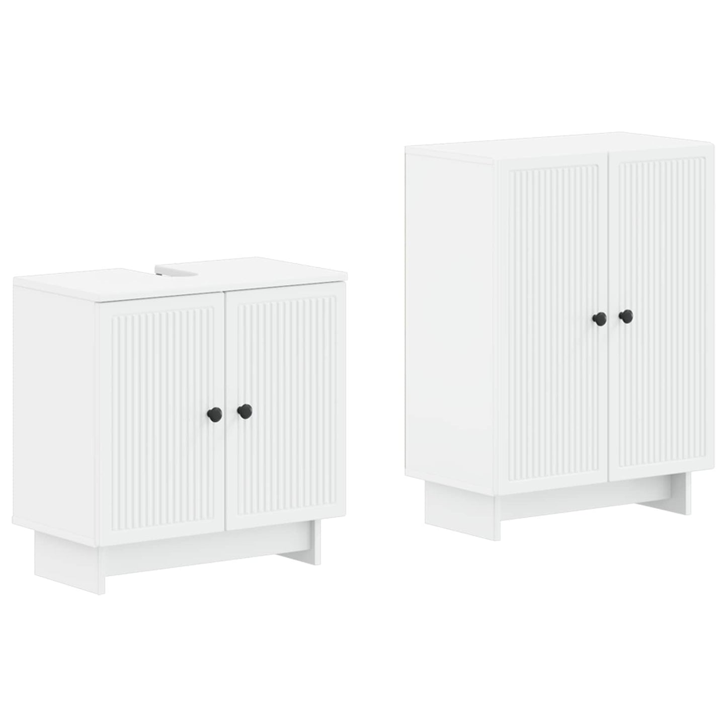 Bathroom Cabinet Set White Engineered Wood 59.5x31.5x59cm