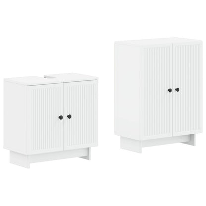 Bathroom Cabinet Set White Engineered Wood 59.5x31.5x59cm