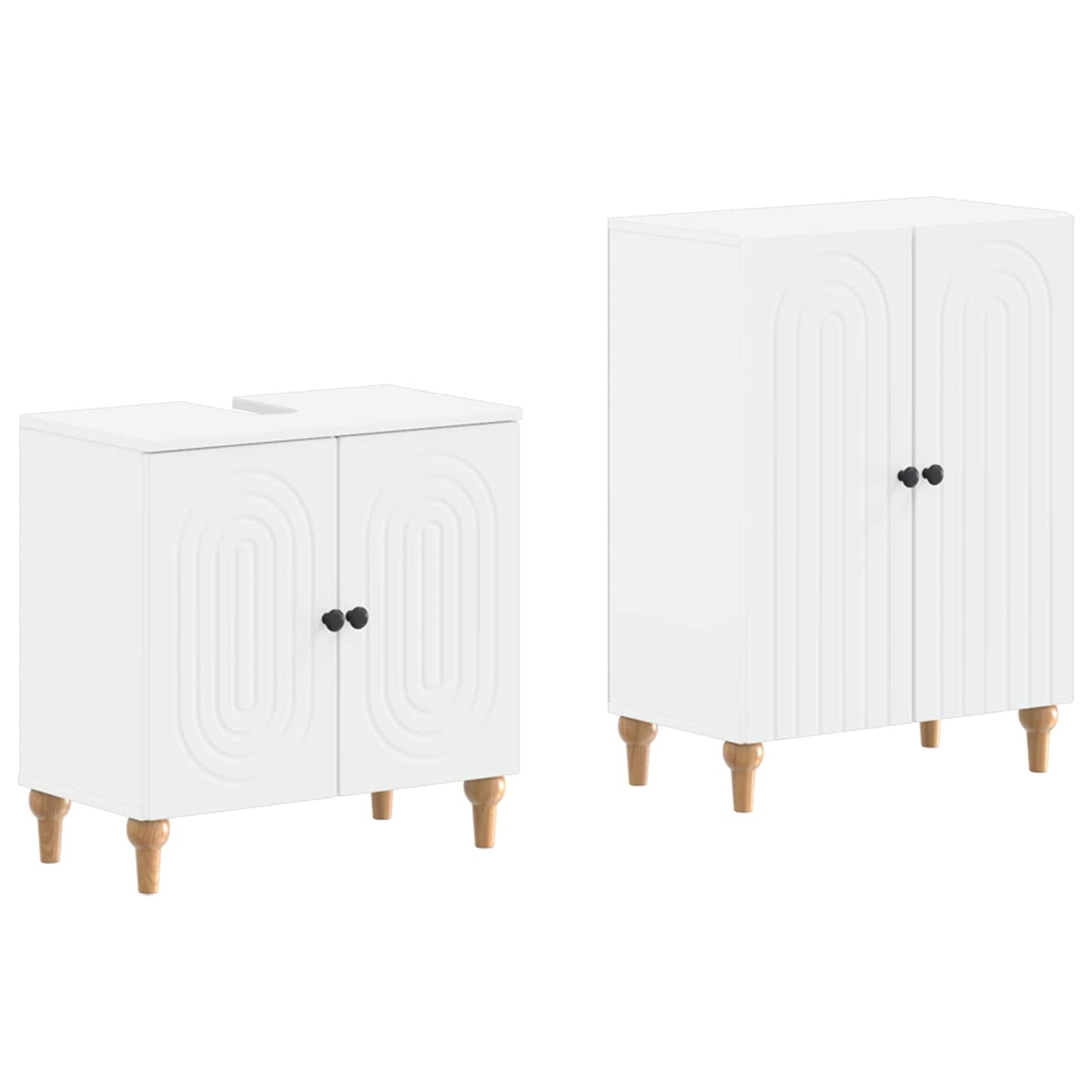 Bathroom Cabinet Set White Engineered 59.5x31.5x59cm
