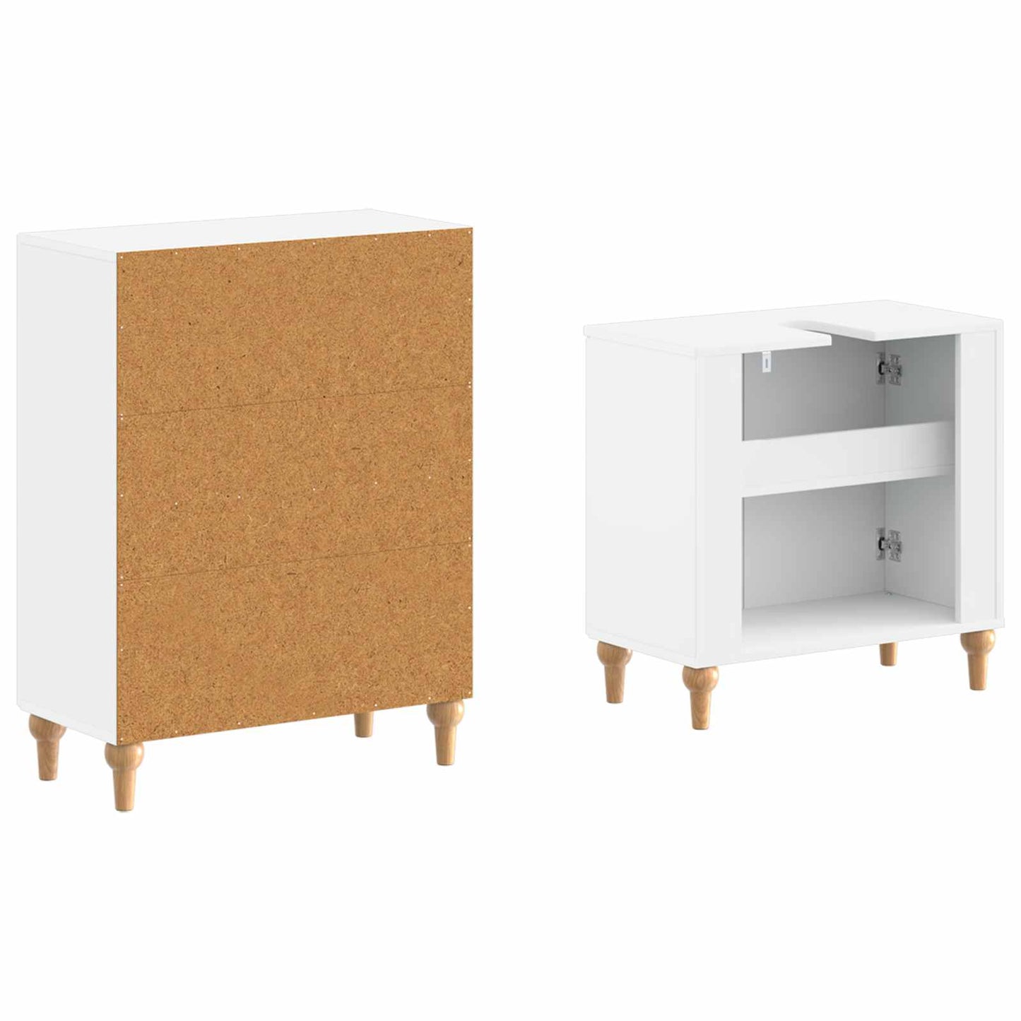 Bathroom Cabinet Set White Engineered 59.5x31.5x59cm