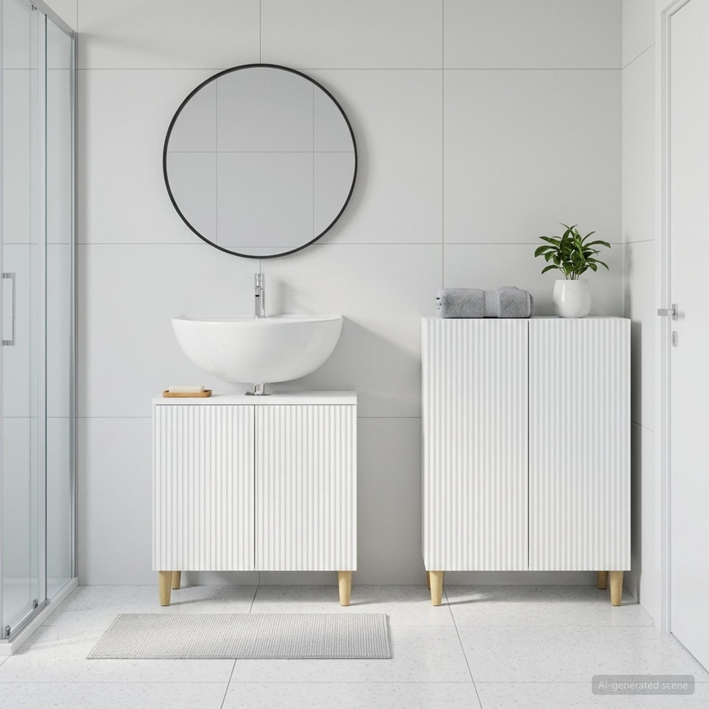 Bathroom Cabinet White Engineered Wood 59.5x31.5x59cm