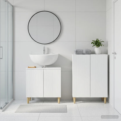 Bathroom Cabinet White Engineered Wood 59.5x31.5x59cm