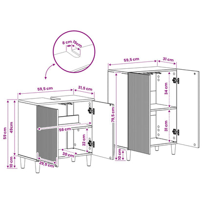 Bathroom Cabinet White Engineered Wood 59.5x31.5x59cm