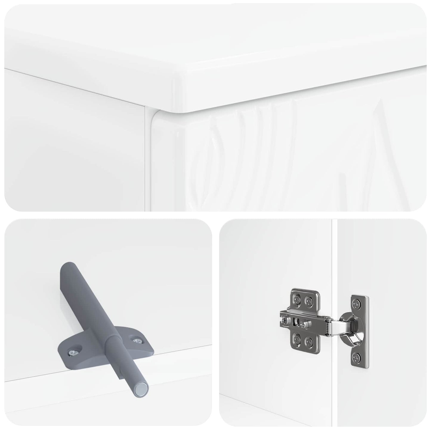 Bathroom Cabinet Set White Wood 59.5x31.5x59cm