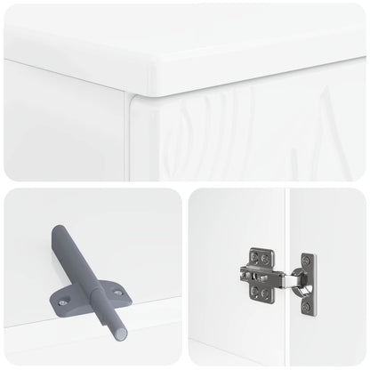 Bathroom Cabinet Set White Wood 59.5x31.5x59cm
