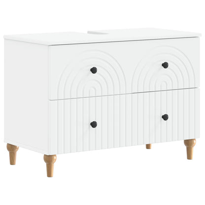 Bathroom Cabinet Set White Wood 82x41x59cm