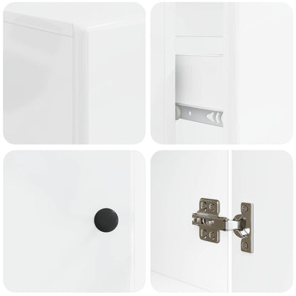 Bathroom Cabinet Set White Engineered Wood 82x41x59cm