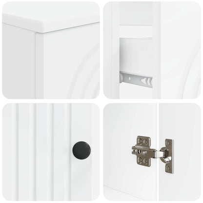 Bathroom Cabinet Set White Engineered Wood 30x31x80cm