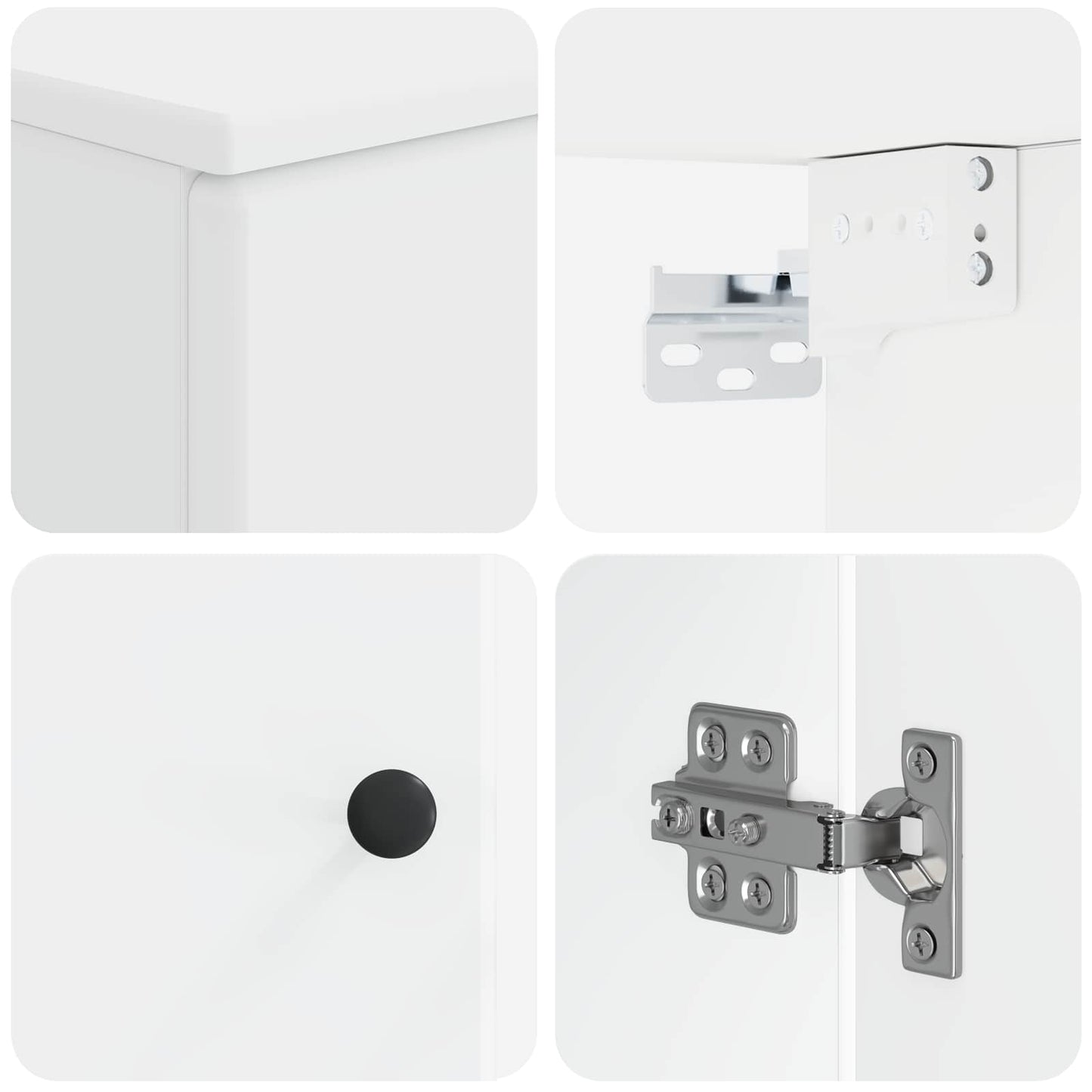 Bathroom Cabinet Set White Wood 30x31x80cm