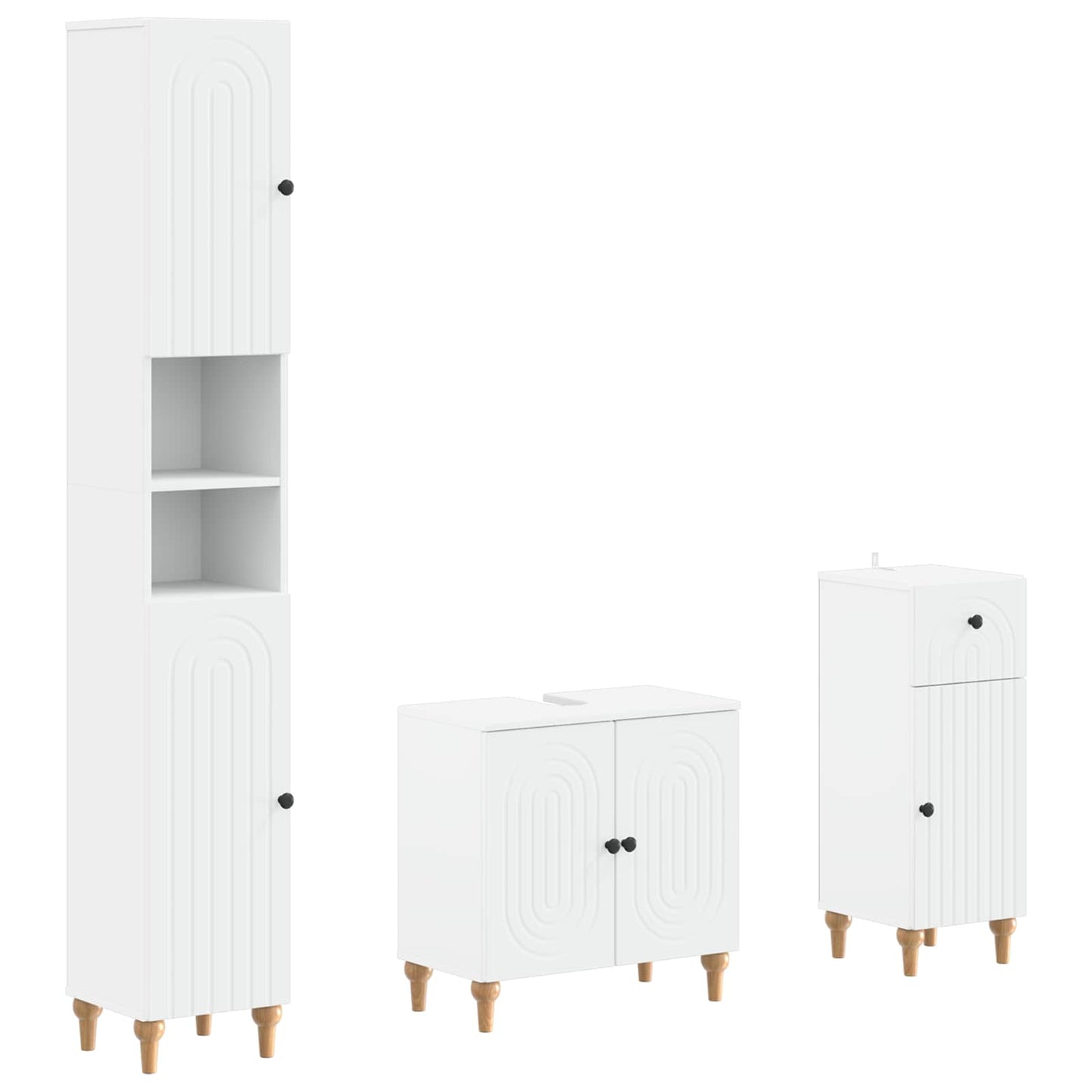 Bathroom Cabinet Set Engineered Wood 30x31x190cm