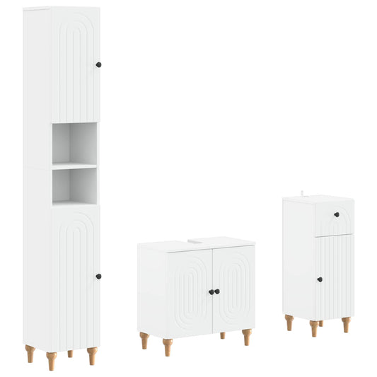 Bathroom Cabinet Set Engineered Wood 30x31x190cm