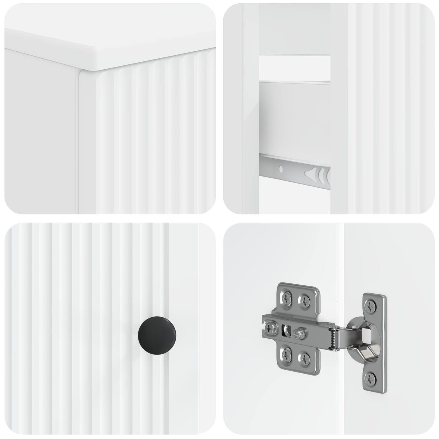 Bathroom Cabinet Set White Engineered Wood 30x31x190cm