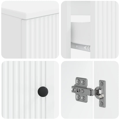 Bathroom Cabinet Set White Engineered Wood 30x31x190cm