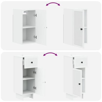 Bathroom Cabinet Set White Engineered Wood 30x31x190cm