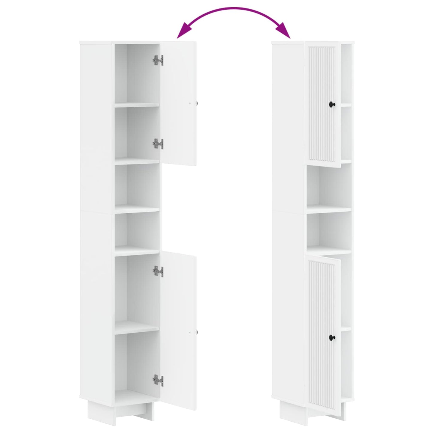Bathroom Cabinet Set White Engineered Wood 30x31x190cm