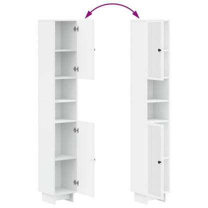 Bathroom Cabinet Set White Engineered Wood 30x31x190cm