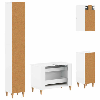 Bathroom Cabinet Set White Engineered 30x31x190cm