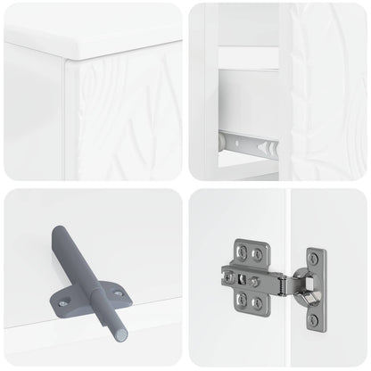 Bathroom Cabinet White Engineered Wood 30x31x190cm