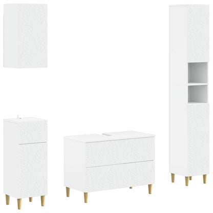 Bathroom Cabinet White Engineered Wood 30x31x190cm
