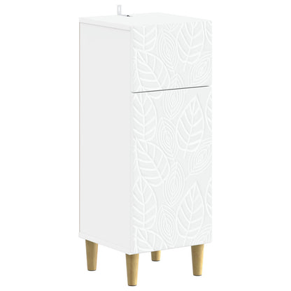 Bathroom Cabinet White Engineered Wood 30x31x190cm