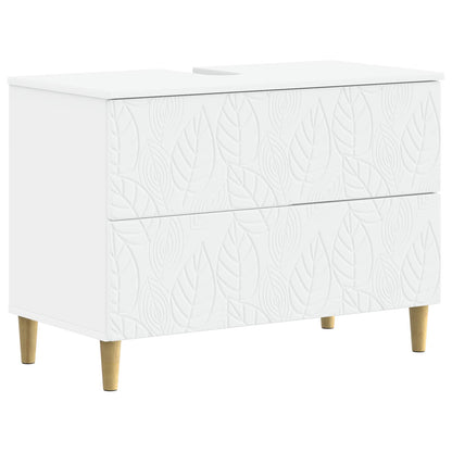 Bathroom Cabinet White Engineered Wood 30x31x190cm