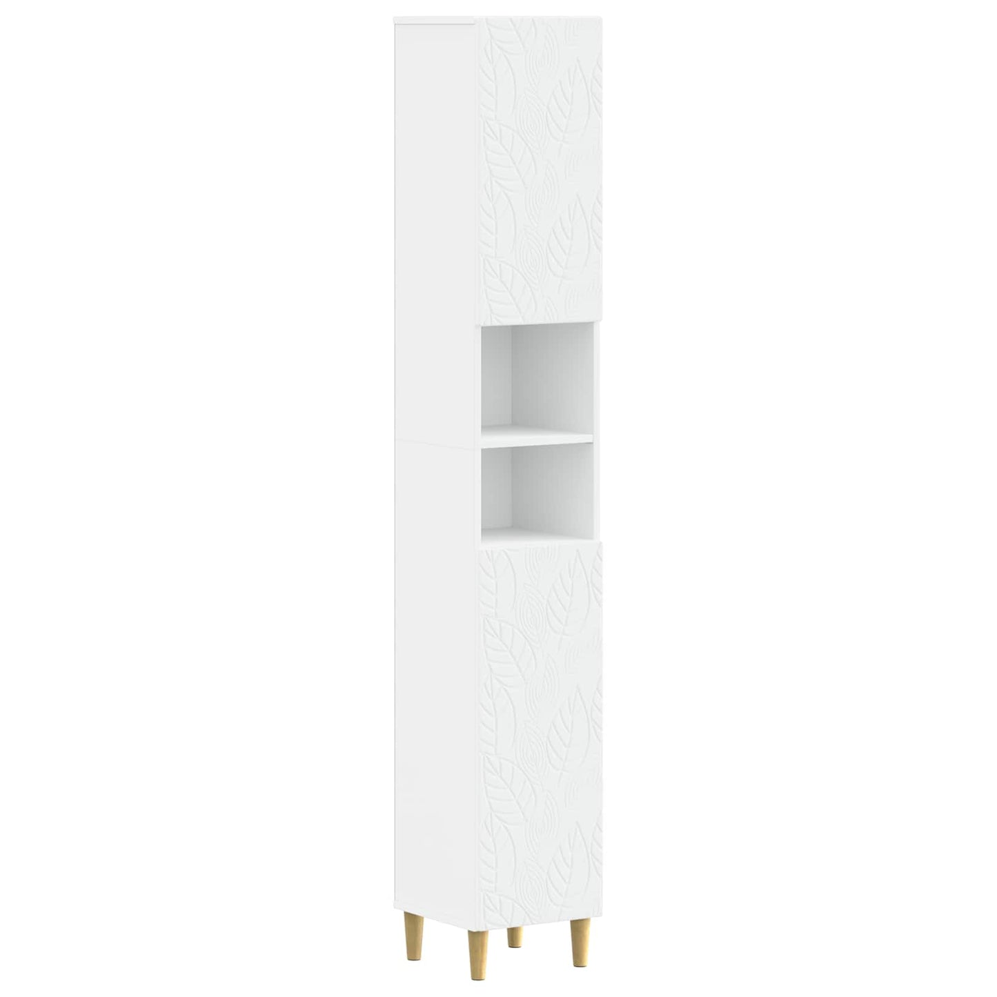 Bathroom Cabinet White Engineered Wood 30x31x190cm