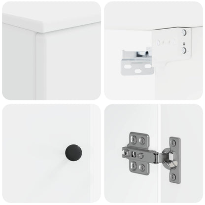 Bathroom Cabinet Set White Wood 30x31x190cm