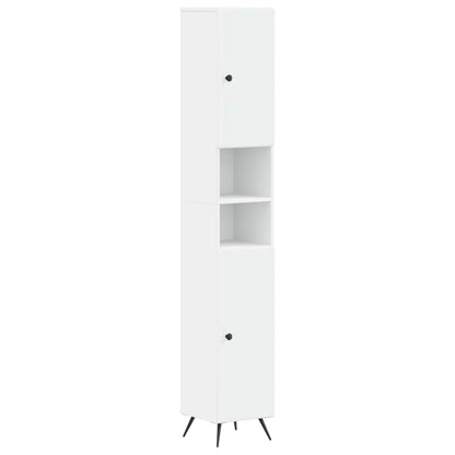 Bathroom Cabinet Set White Wood 30x31x190cm
