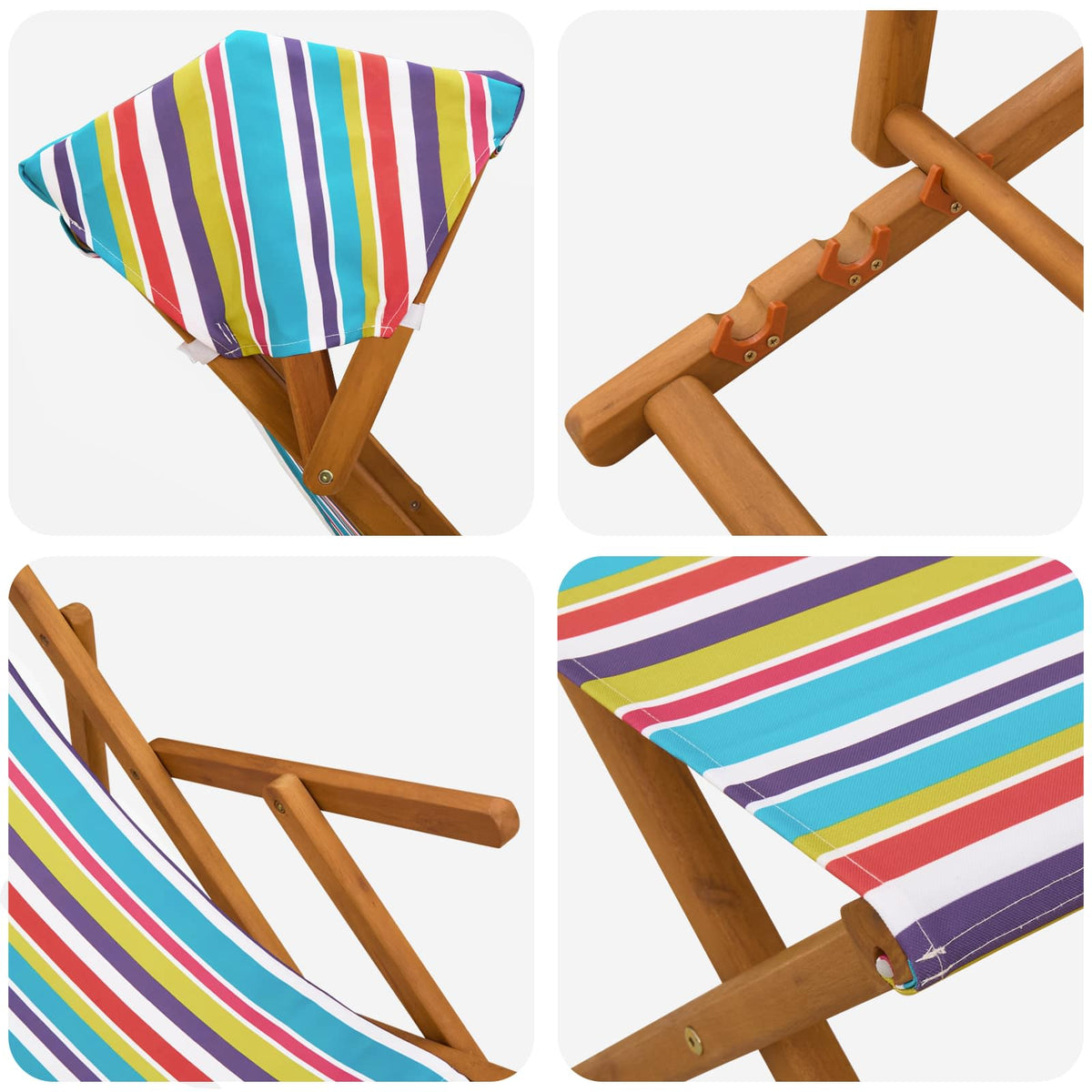 Eucalyptus Wood Deck Chairs Set of 4 | HomeAndLiving - 5