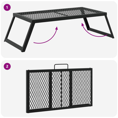 Foldable Camping Grill Alloy Steel Portable | HomeAndLiving