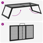 Foldable Camping Grill Alloy Steel Portable | HomeAndLiving