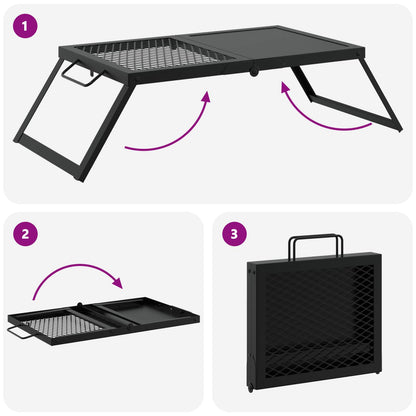 Foldable Camping Grill Portable Steel BBQ | HomeAndLiving