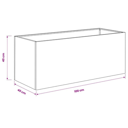 Garden Planter Anthracite Steel 100x40x40cm