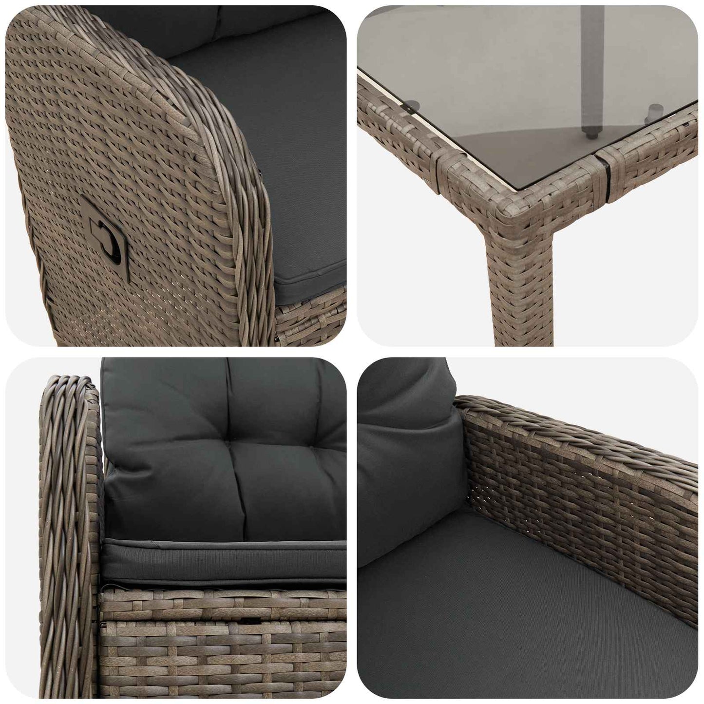 Outdoor Dining Set 3 Piece Grey | HomeAndLiving