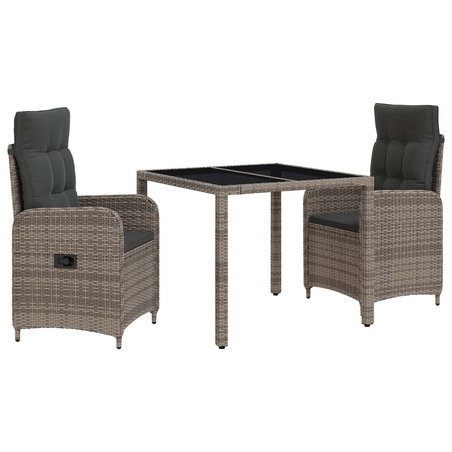 Outdoor Dining Set 3 Piece Grey | HomeAndLiving