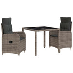 Outdoor Dining Set 3 Piece Grey | HomeAndLiving