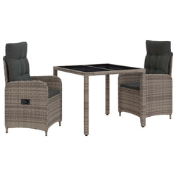 Outdoor Dining Set 3 Piece Grey | HomeAndLiving
