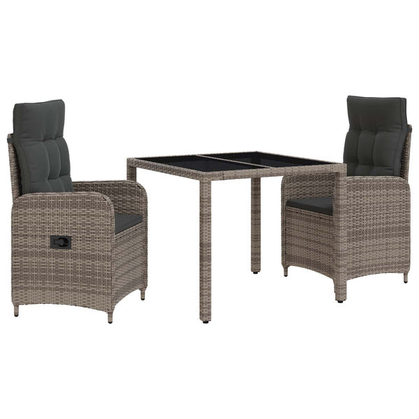  Outdoor Dining Set 3 Piece Grey | HomeAndLiving