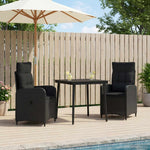 PE Rattan Sofa Table Set 3 Piece Black | HomeAndLiving