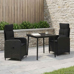 PE Rattan Sofa Table Set 3 Piece Black | HomeAndLiving