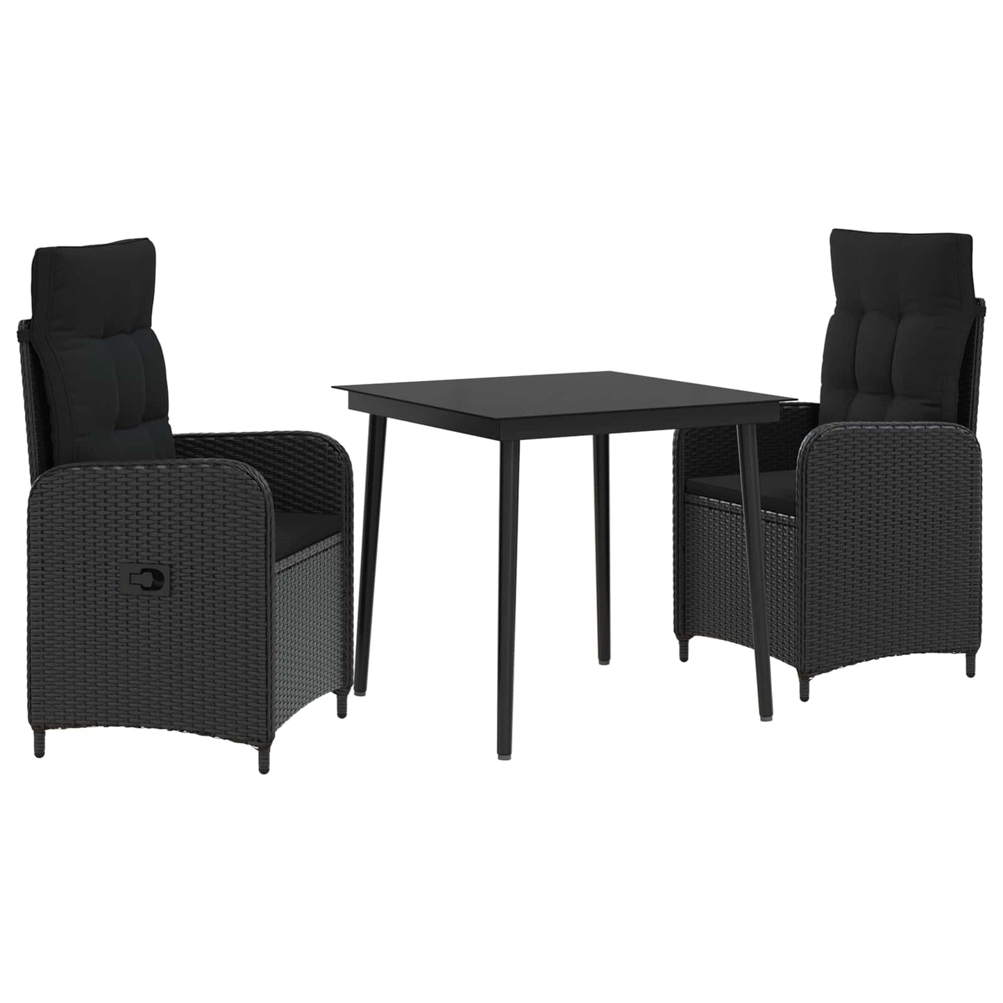 PE Rattan Sofa Table Set 3 Piece Black | HomeAndLiving