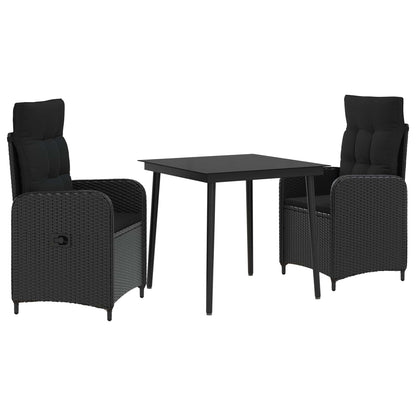 PE Rattan Sofa Table Set 3 Piece Black | HomeAndLiving