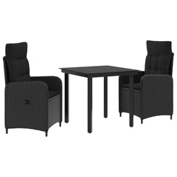 PE Rattan Sofa Table Set 3 Piece Black | HomeAndLiving
