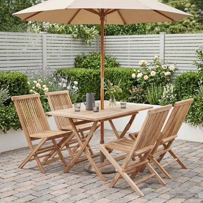 Teak Garden Furniture Set Natural 120x70x75.5cm