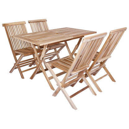 Teak Garden Furniture Set Natural 120x70x75.5cm