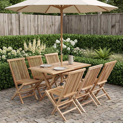 Teak Garden Furniture Natural Wood Set 120x70x75.5cm