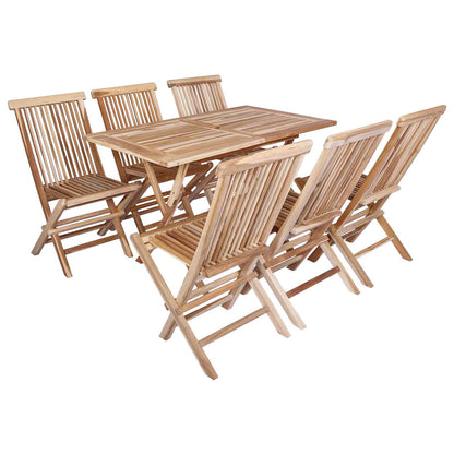 Teak Garden Furniture Natural Wood Set 120x70x75.5cm