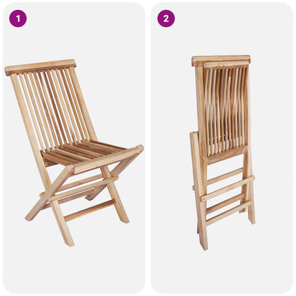 Teak Garden Furniture Set Natural 160x80x76cm